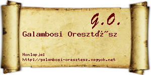 Galambosi Oresztész névjegykártya